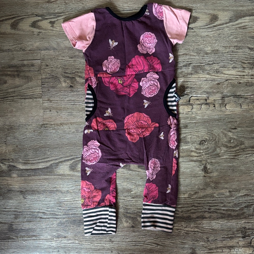Rags to Raches Pink and Purple Floral Romper